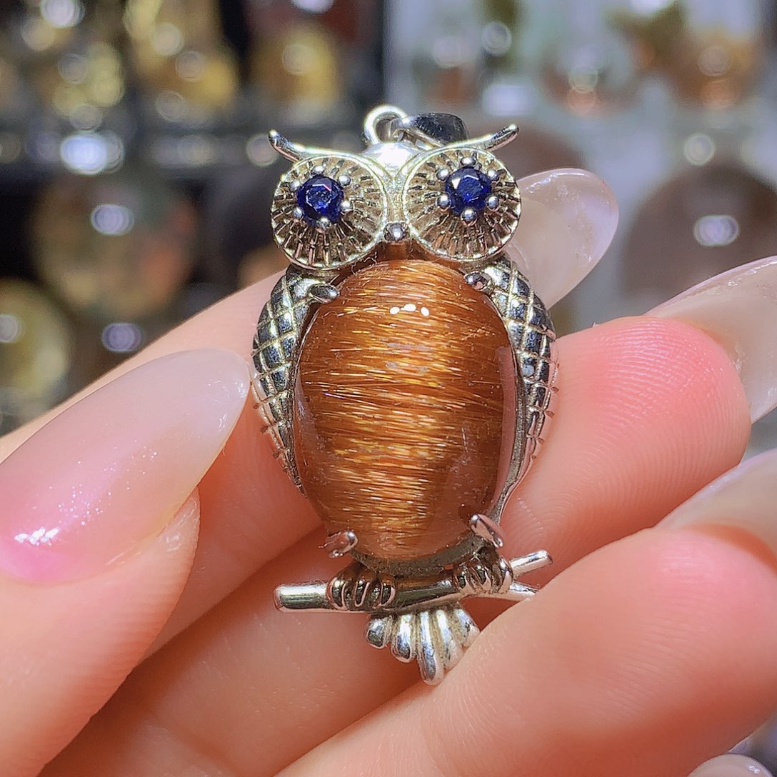 银S925镶嵌珠宝半成品水晶吊坠