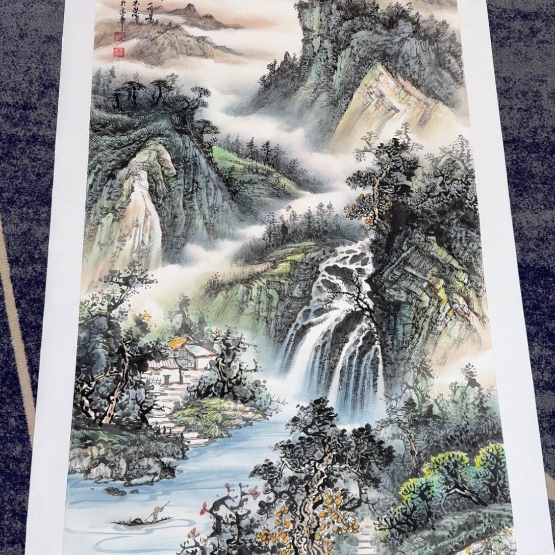 国画国画纯手绘山水花鸟