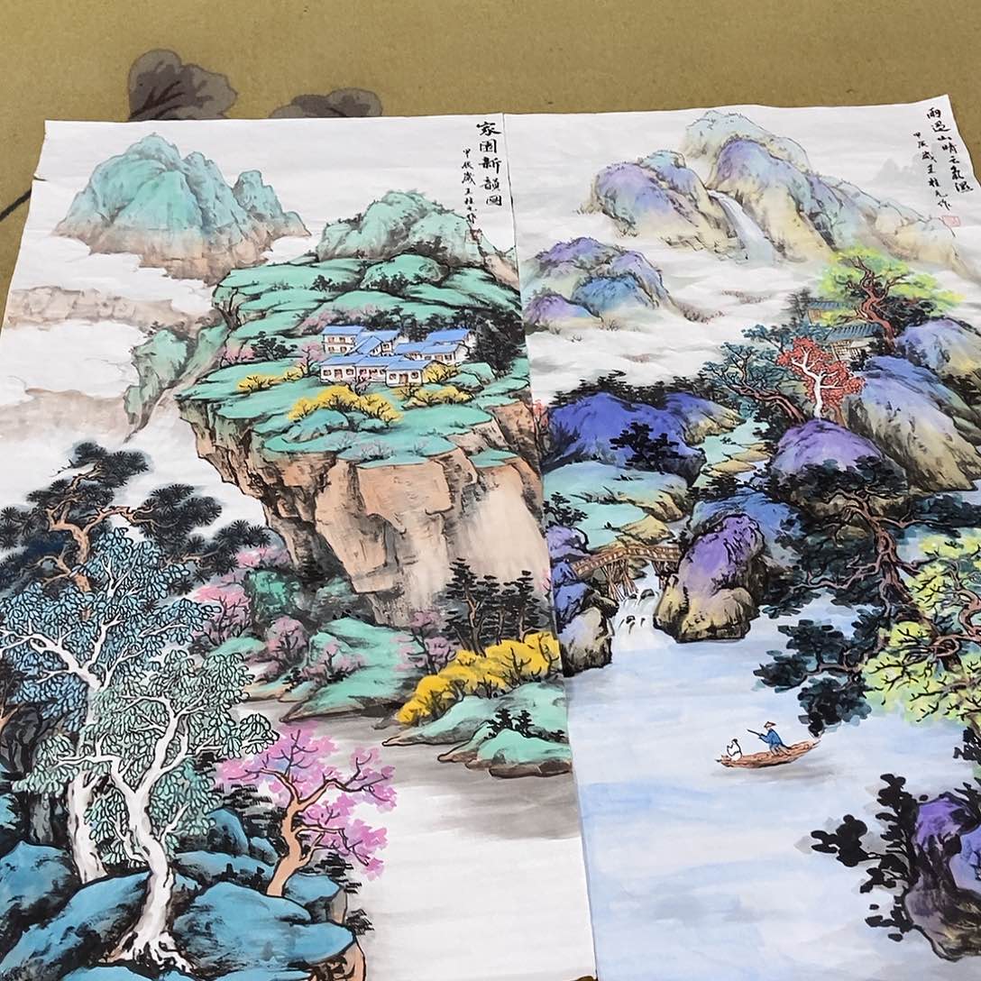 国画农*乐王桂圆手绘作品70.140