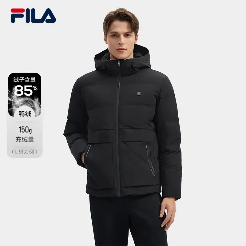 Fila/斐乐男士【防水防风休闲羽绒服】保暖加厚连帽外套F61M543989A