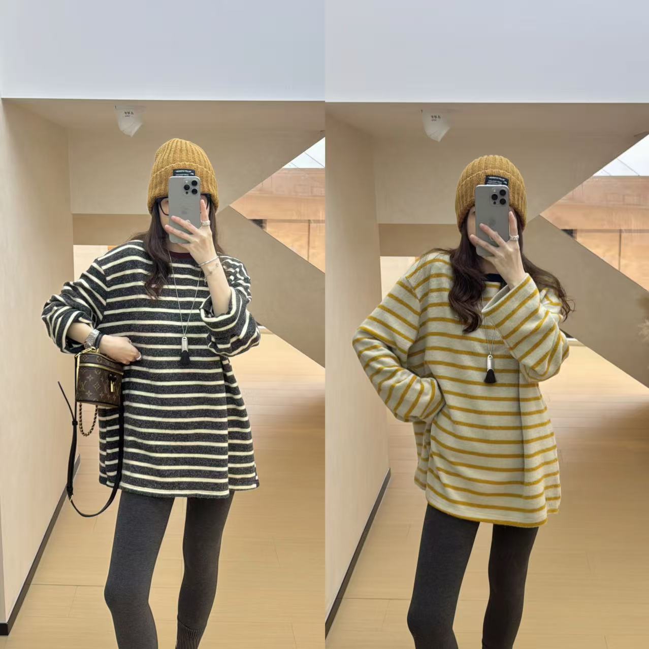 【ZMMY严选私服】冬季新款复古高级感软糯磨毛加厚条纹上衣K5111005