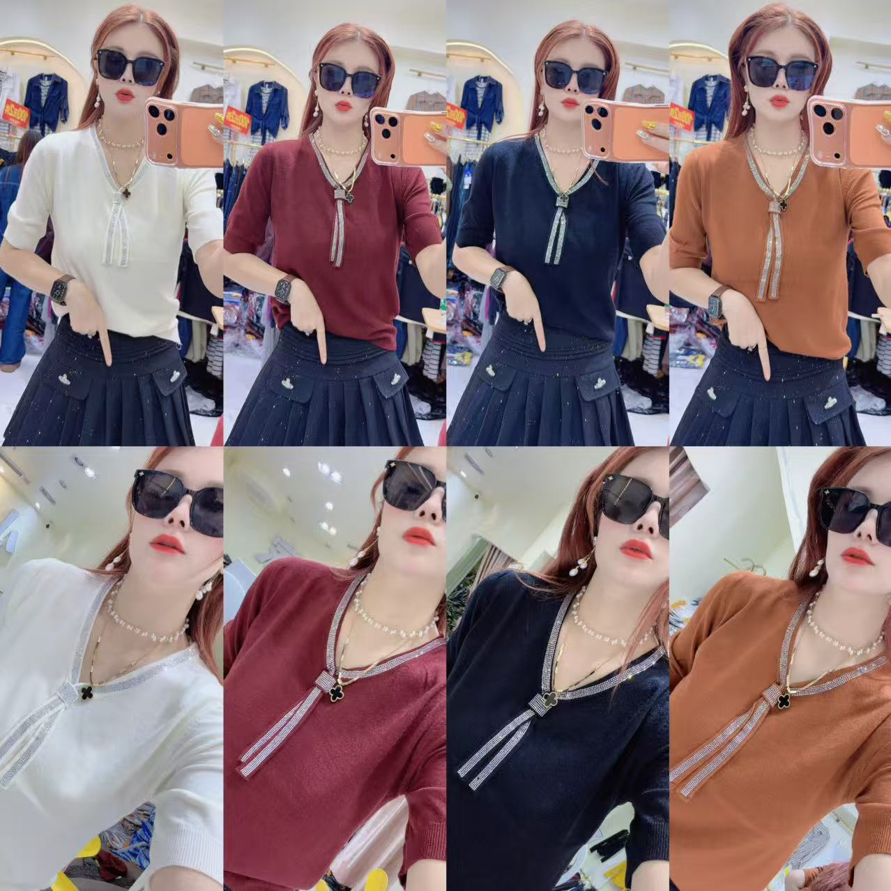 新款高弹力重工显瘦时尚气质百搭上衣197