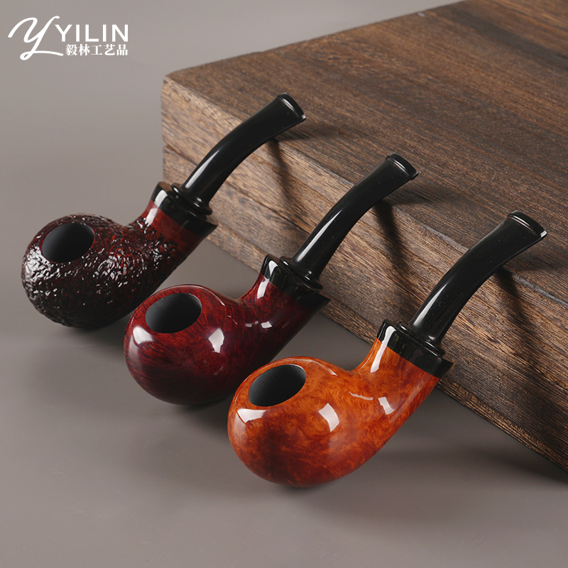 石楠木烟斗空腔梨形大气室新手易上手弯斗握持感好
