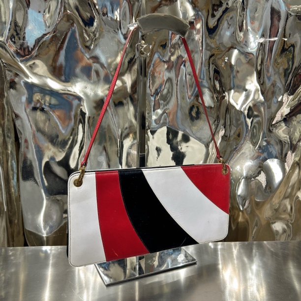 95新 FERRAGAMO/菲拉格慕 红盖 信封 单肩手提 腋下