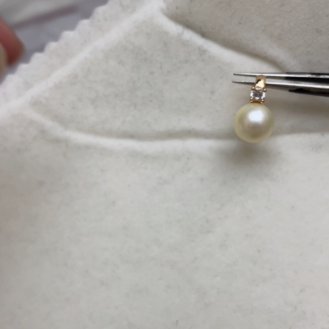 海水珍珠银S925镶嵌吊坠(不含链)