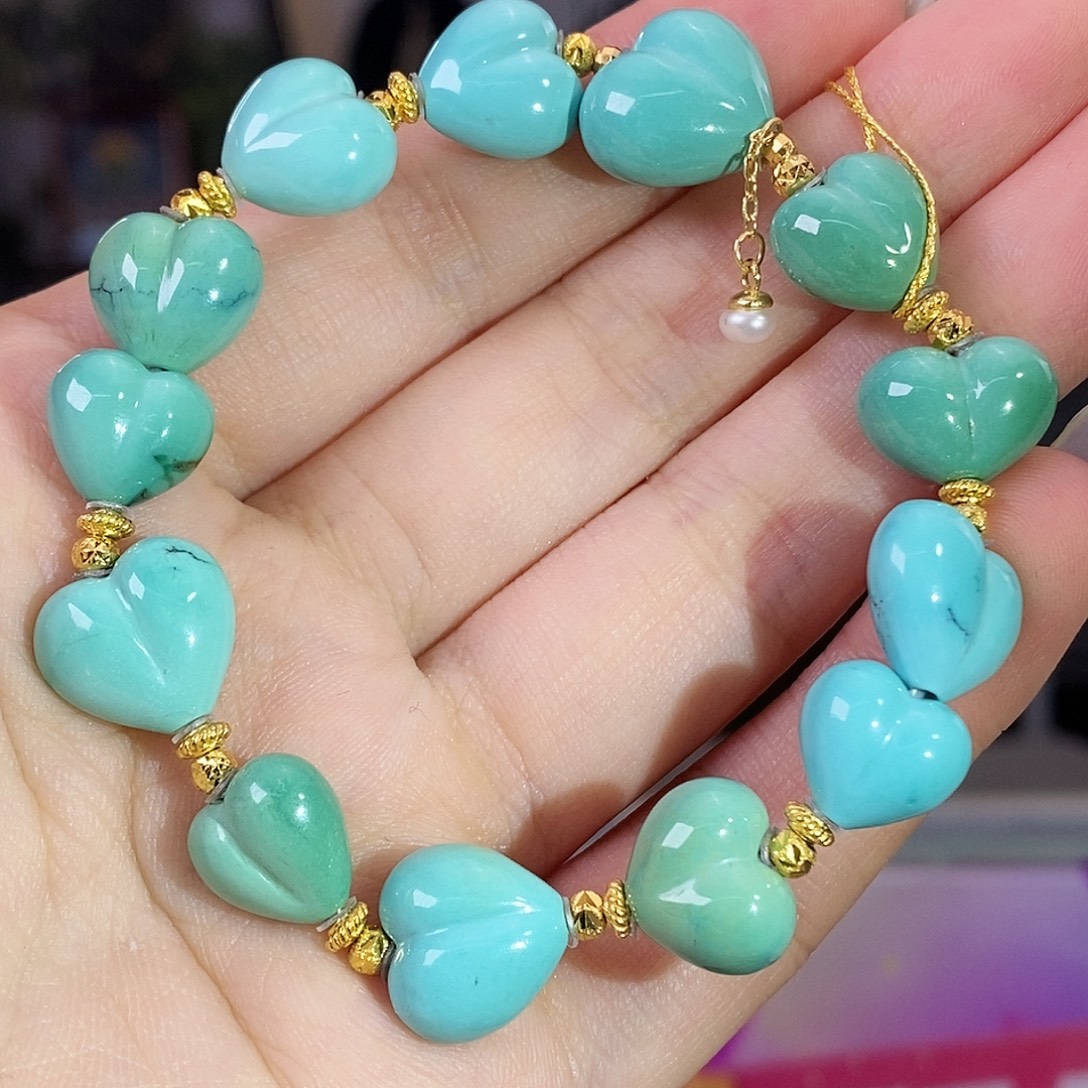 绿松石银S925镀金镶嵌珠宝奇石