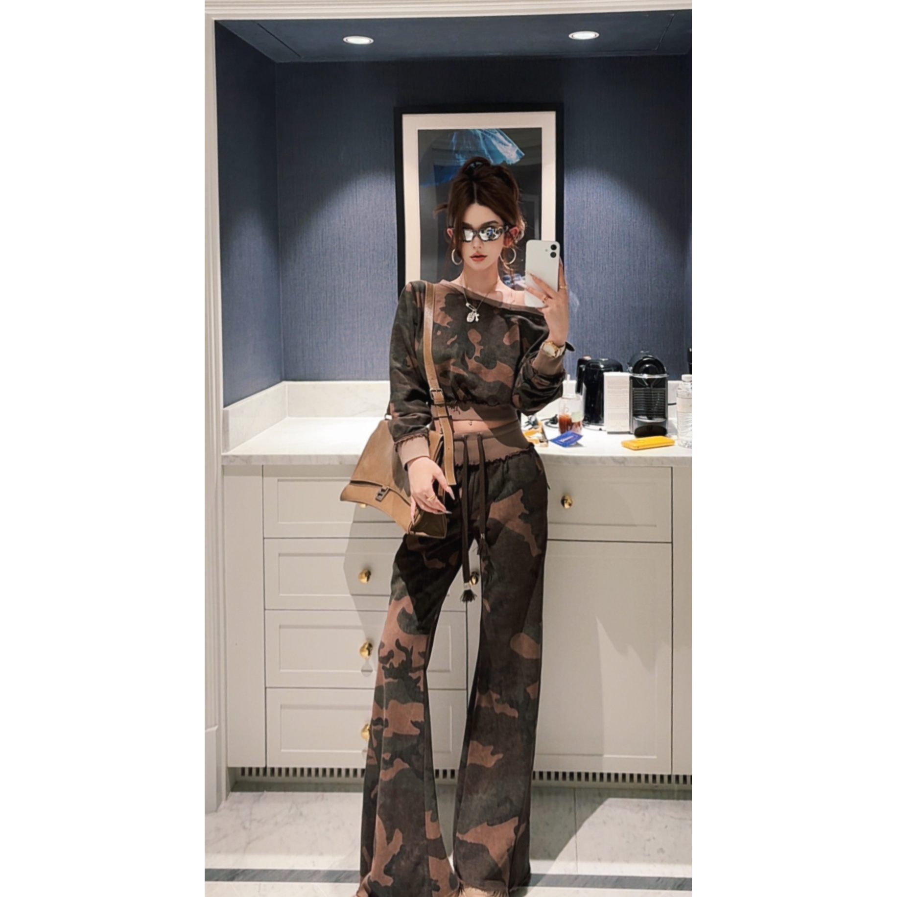 预约 GUIDI GUDI【隐蔽】两件套迷彩卫衣+休闲裤套装 D9510004H