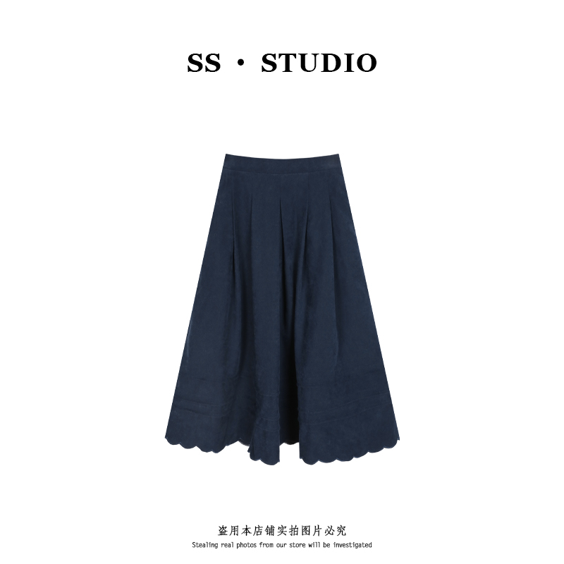 【SUSU】秋冬款气质高腰显瘦半身裙半松紧腰复古百搭A字裙SS-5806