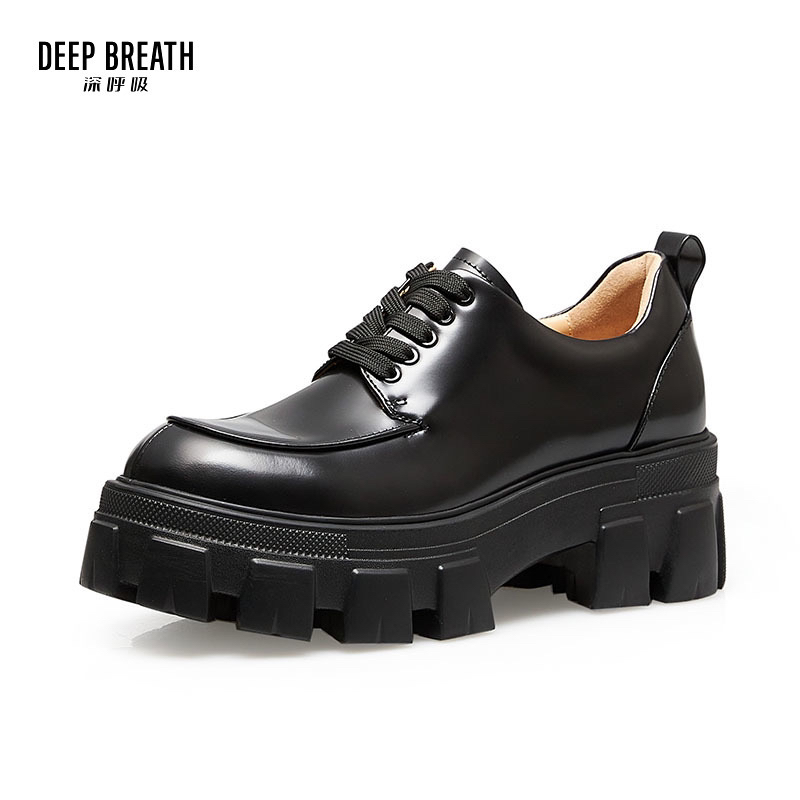 深呼吸DEEP BTEATH深呼吸女鞋 新款牛皮厚底绑带绅士鞋  13066