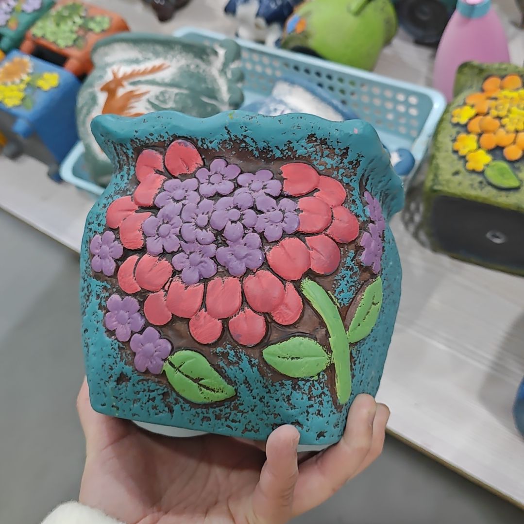 红陶吸水透气的白陶花盆凑满12发货