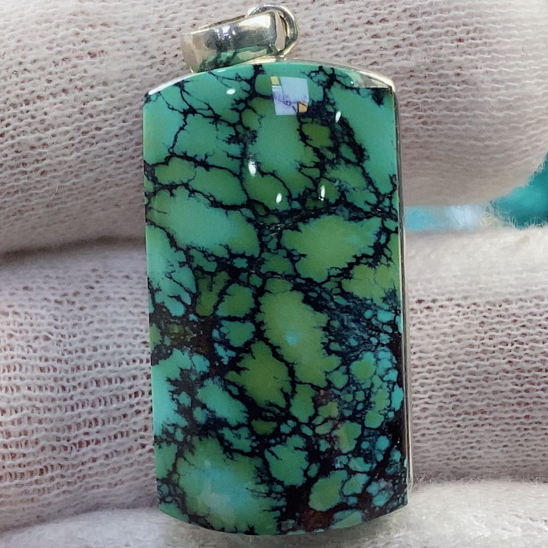 绿松石珠宝奇石银S925镶嵌