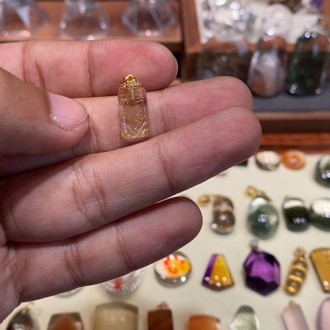 ～***～水晶颈饰银S925镶嵌金发