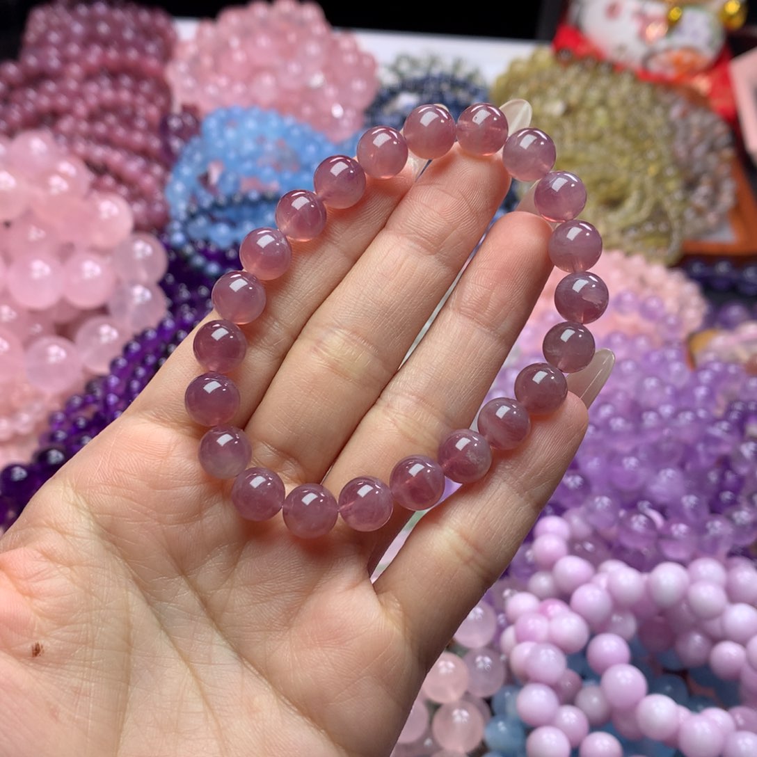 水晶手链未镶嵌紫马粉卡8.5+