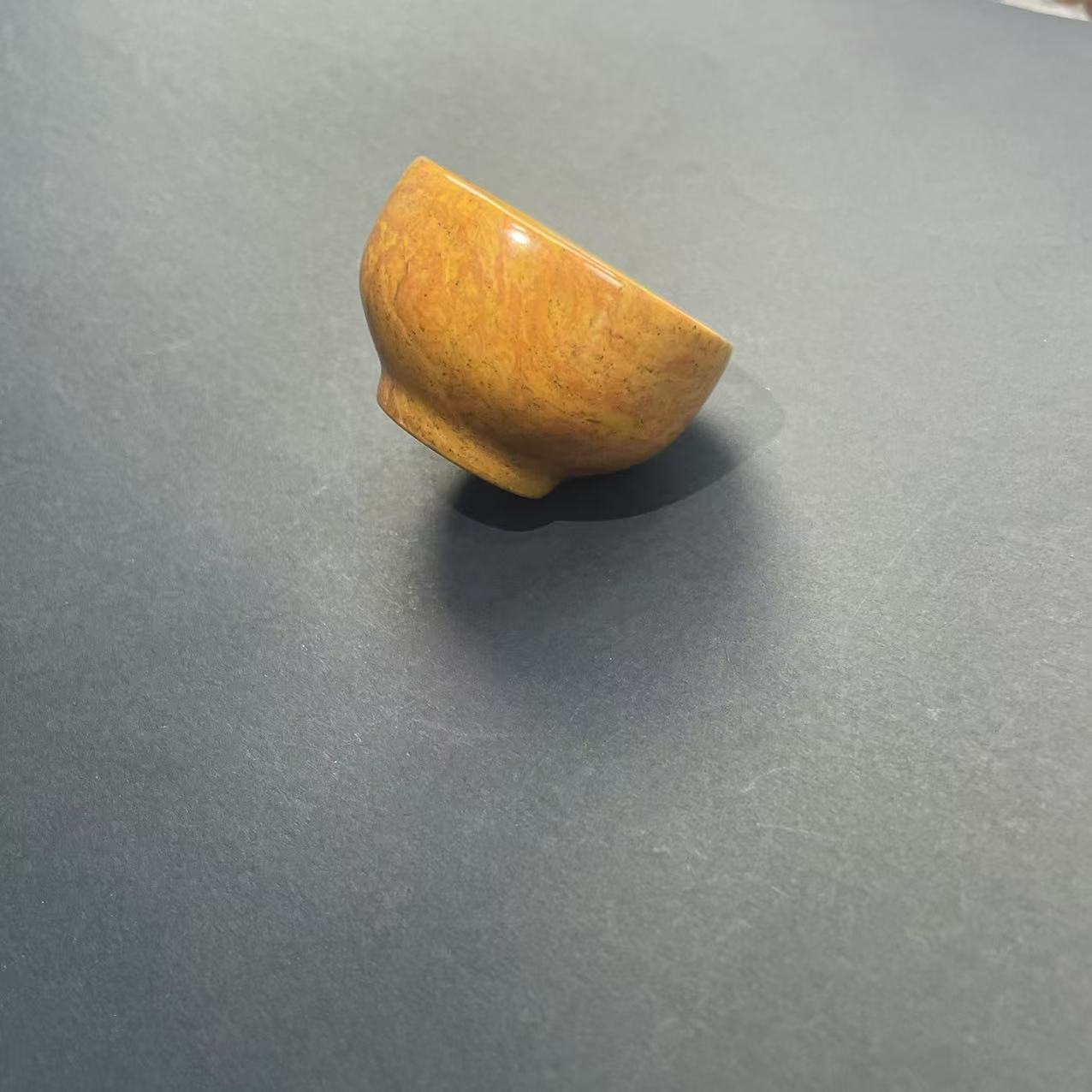 【泗水砭石】砭石原石打磨小茶盏精品高货小酒盏板