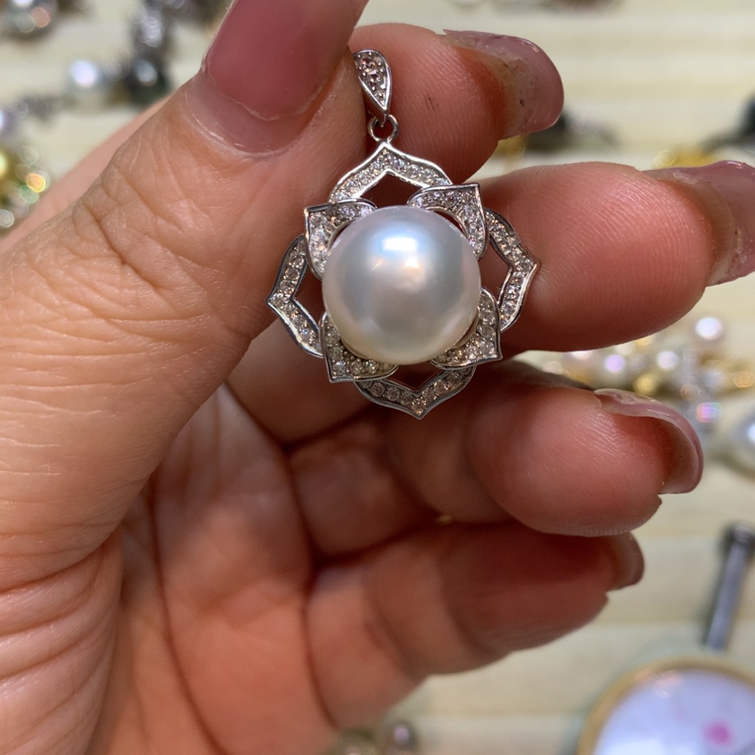 海水珍珠颈饰银S925镶嵌