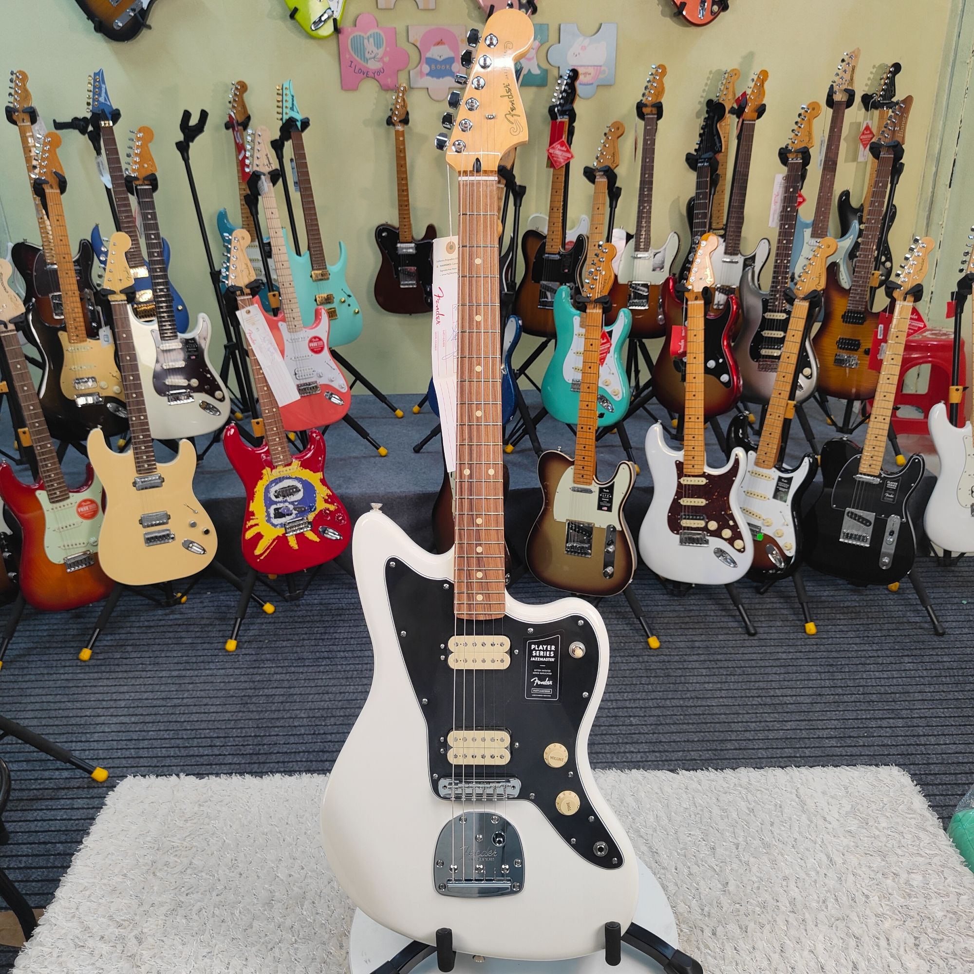 特价琴Fender芬达玩家Jazzmaster巴西红檀指板0146903515极地白