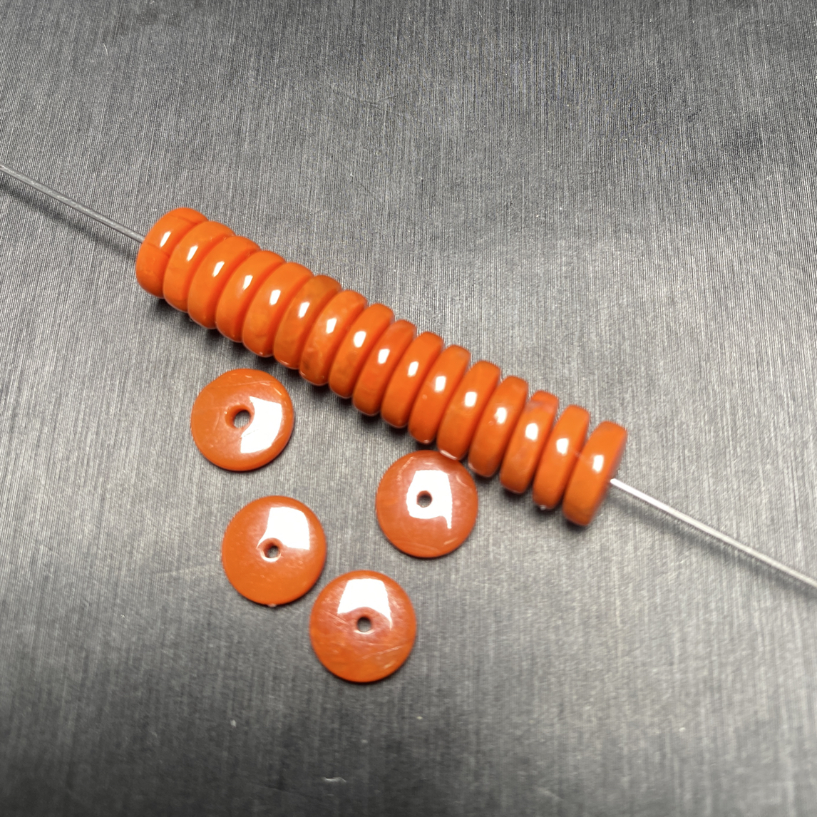 南红柿子火焰纹薄隔片8*2.5mm（4片一组）