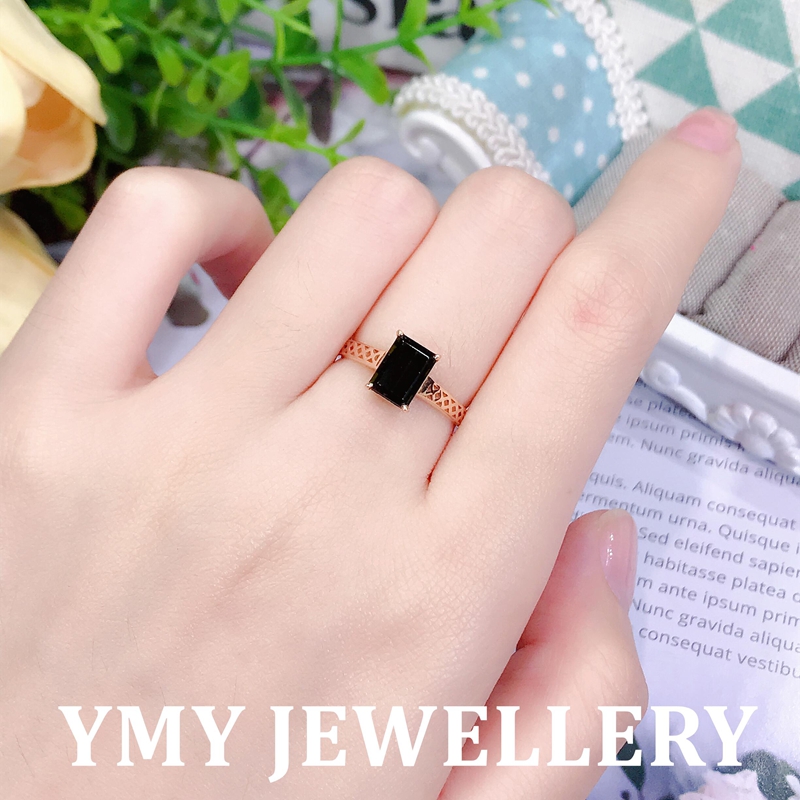 MM 18k玫瑰金绿碧玺戒指 天然彩色宝石精致女041718