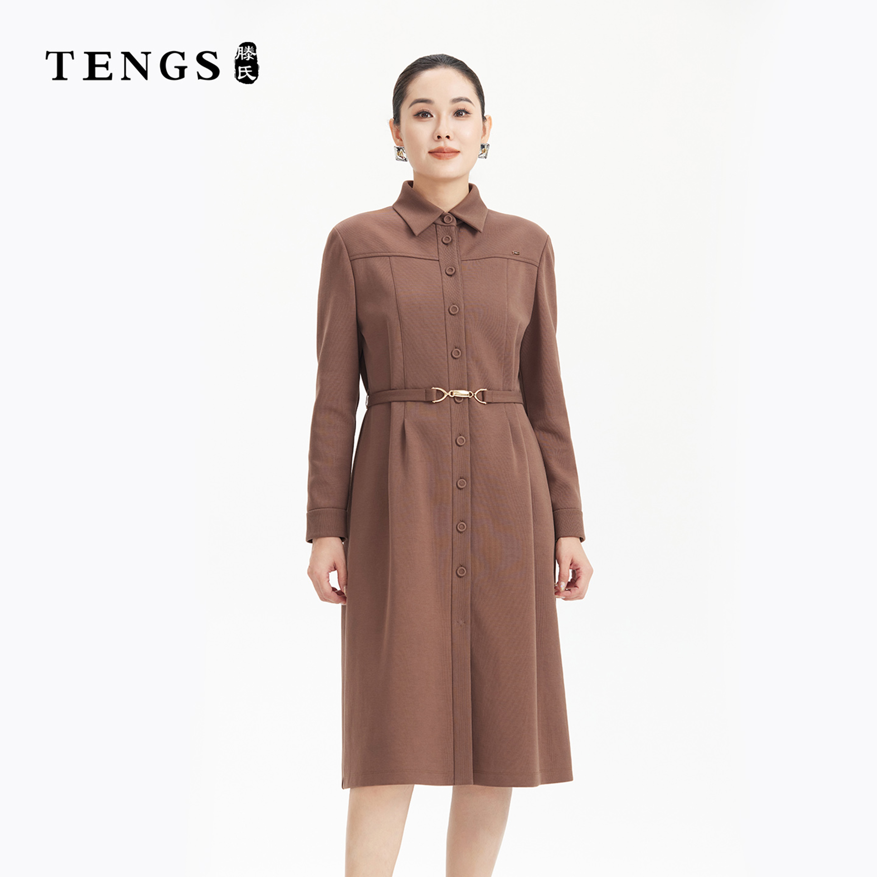 TENGS滕氏女装优雅气质职场通勤修身连衣裙