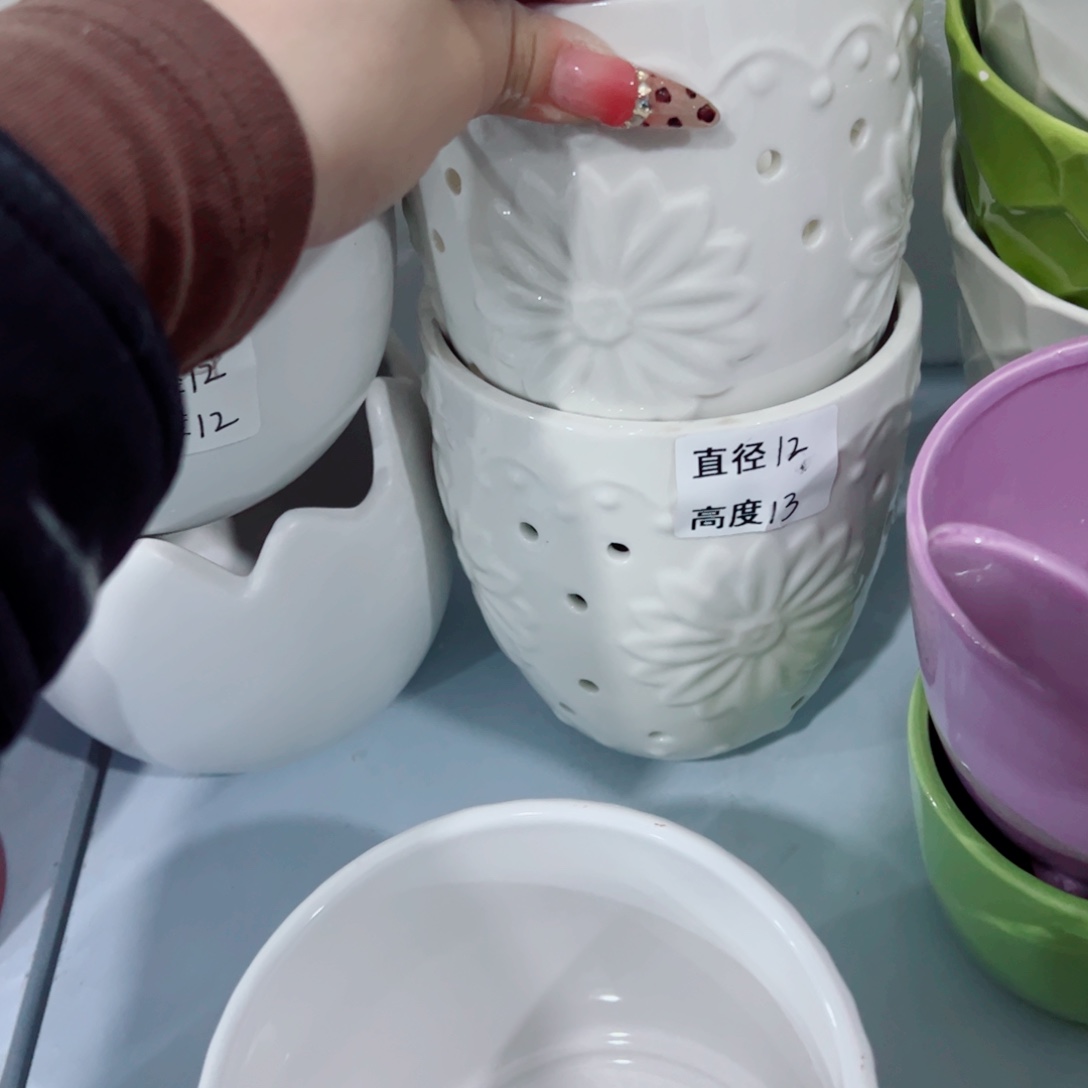 有孔，陶瓷花盆满10米包邮发货
