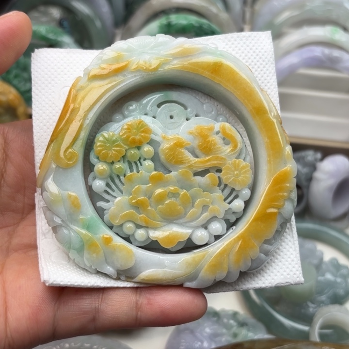 翡翠未镶嵌手镯55.5圈