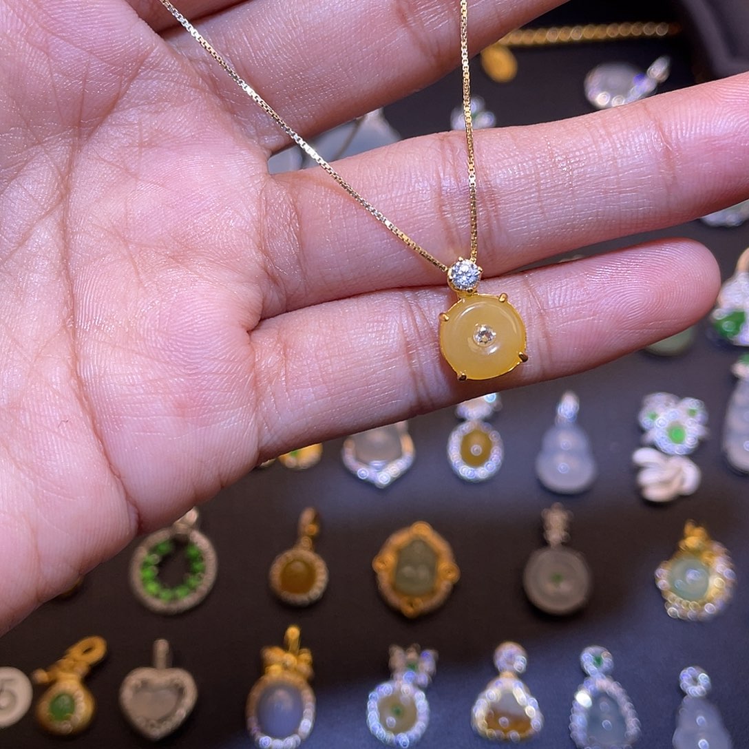 翡翠银S925镶嵌吊坠(不含链)