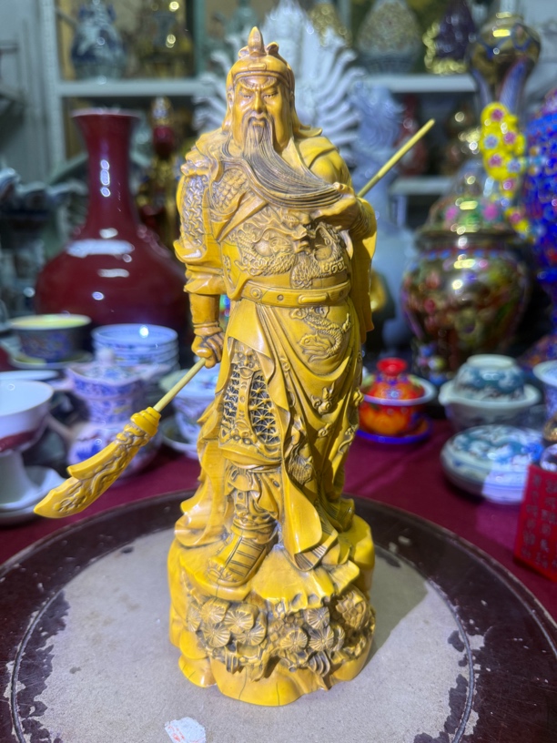 关爷摆件手刻满功