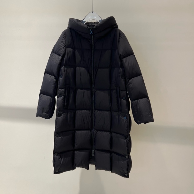羽绒服-135B004166艾家时尚长款连帽侧排扣保暖