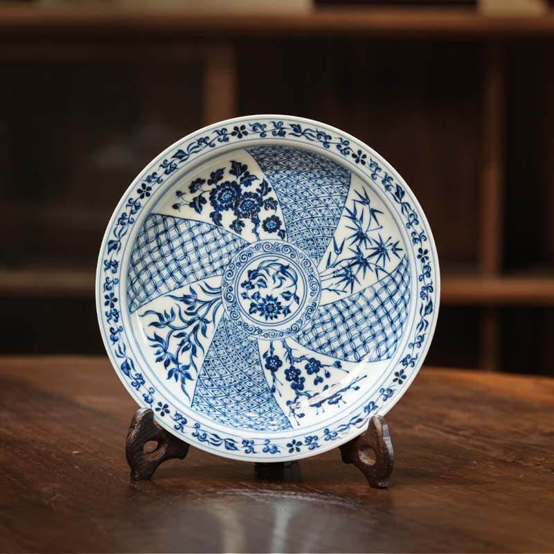 开窗四君子家用壶承茶具陶瓷纯手工景德镇