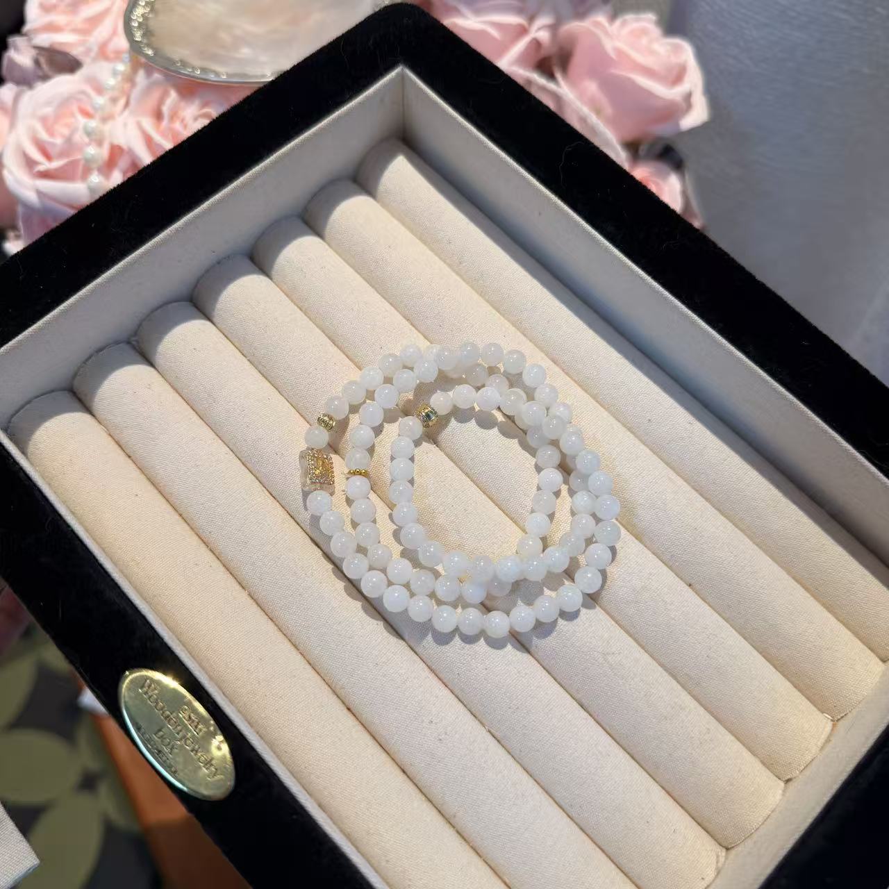 和田白玉多圈手串手链ZW972