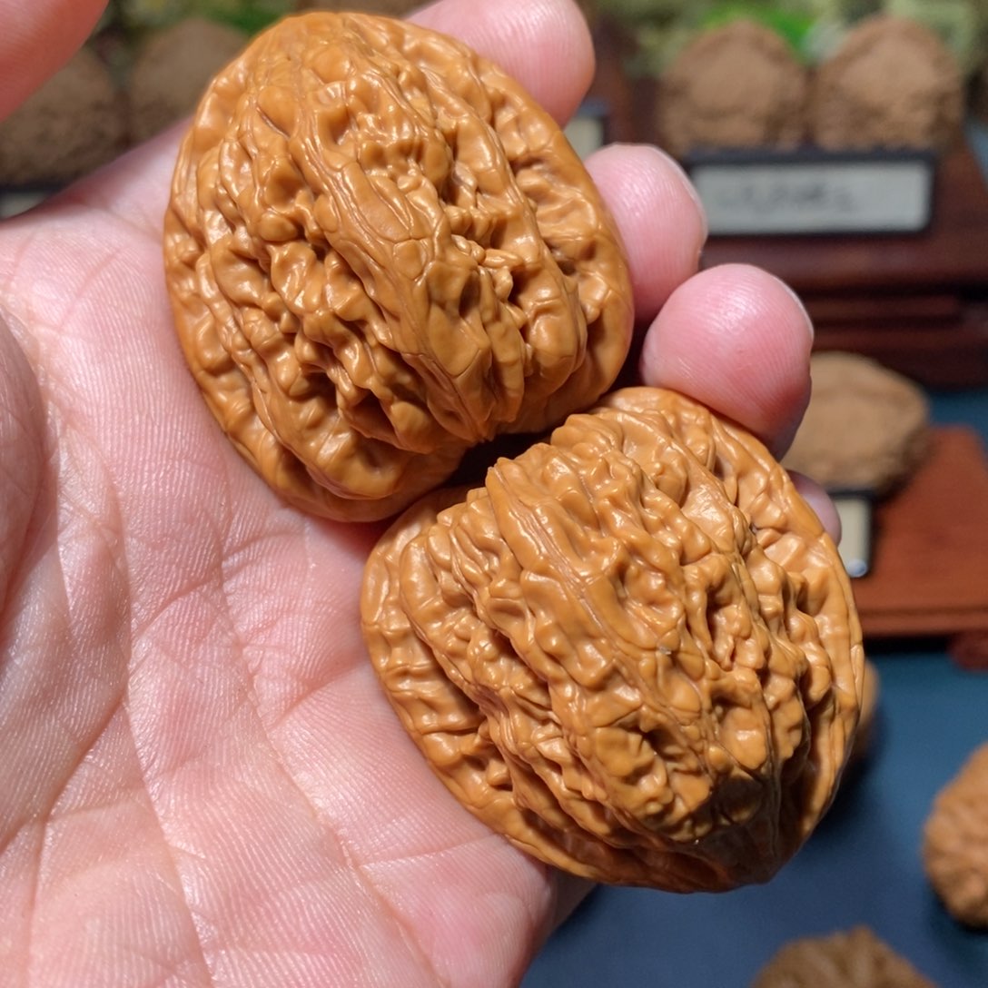 文玩核桃把件虎头王微修