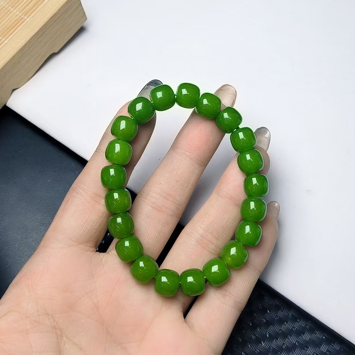 （聚宝严选）A314苹果绿老型妈妈款时尚精致精美百搭