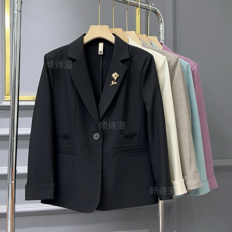 2025秋季新款设计感时尚气质西装女洋气显瘦遮肉休闲小西服2518