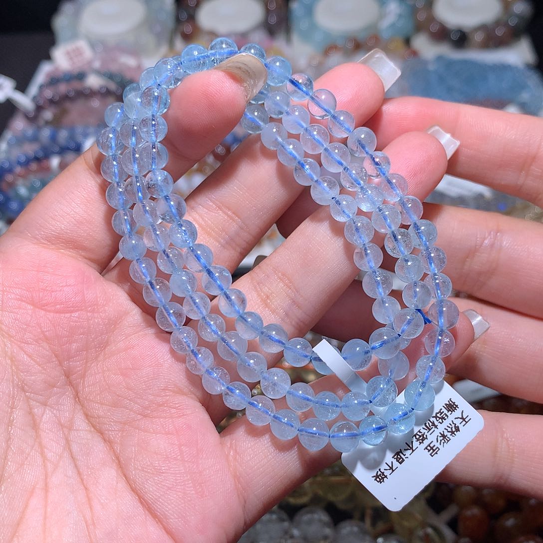 未镶嵌手链水晶碎冰冰蓝托帕6