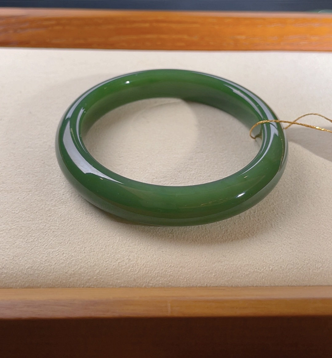 和田玉碧玉手镯55圈口