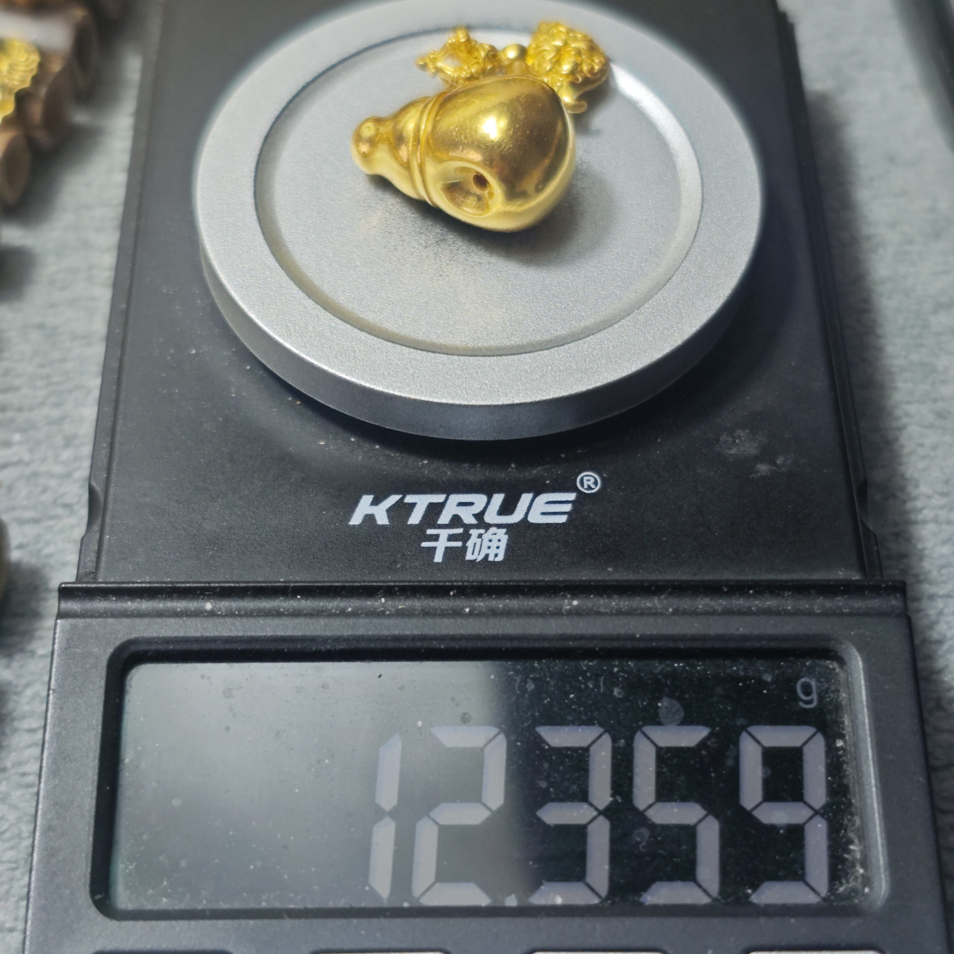 足金999三通背云黄金文玩配饰
