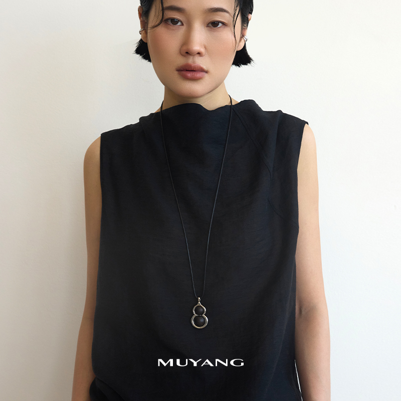 muyang/慕阳 铜合金木质项链 手工潮流百搭沐葫项链