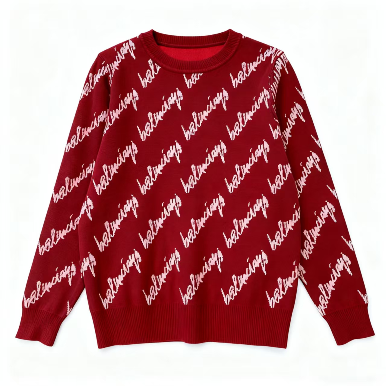 6865时尚高定字母保暖圆领毛衣