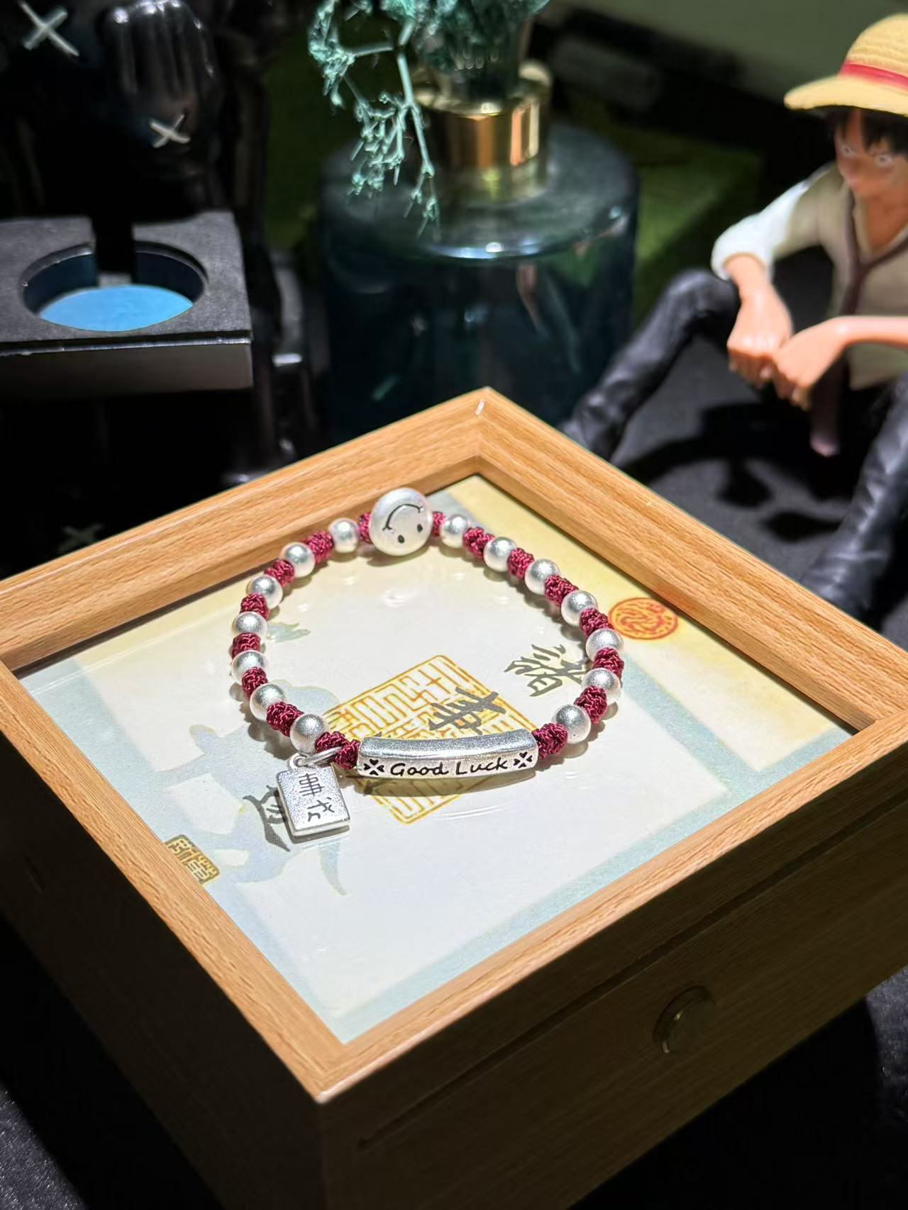 足银手链 （11号）16g古法磨砂good luck手链