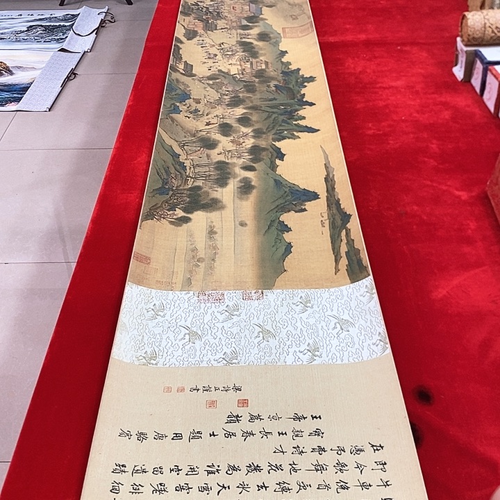 手工装裱国画作品