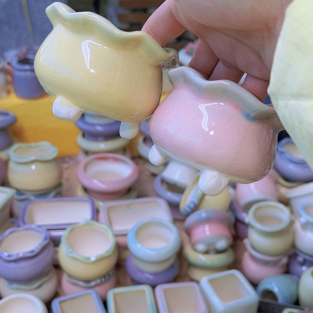 红陶陶瓷花盆当场满12包邮