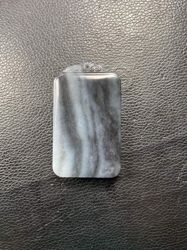 和田玉新疆料青花无事牌