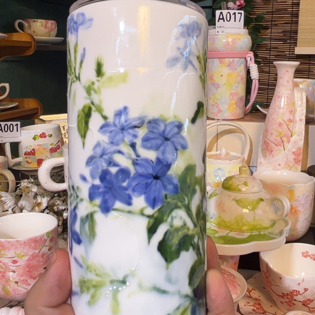 手柄款陶瓷雪兰花