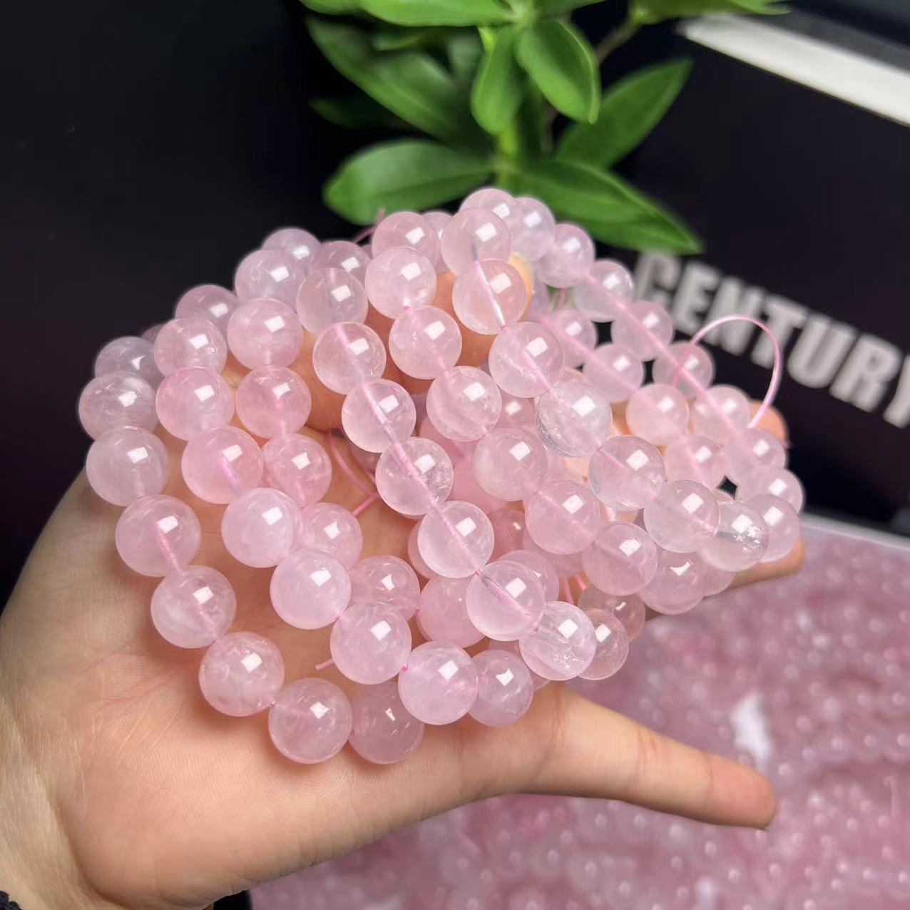 星光粉水晶甜美系百搭甜美手串008