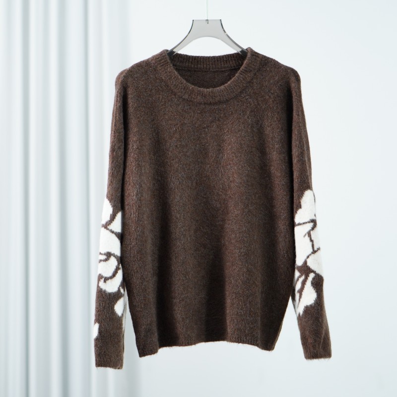 【德M】Z166  女装春秋提花时尚线衫棕色G53842034074281304