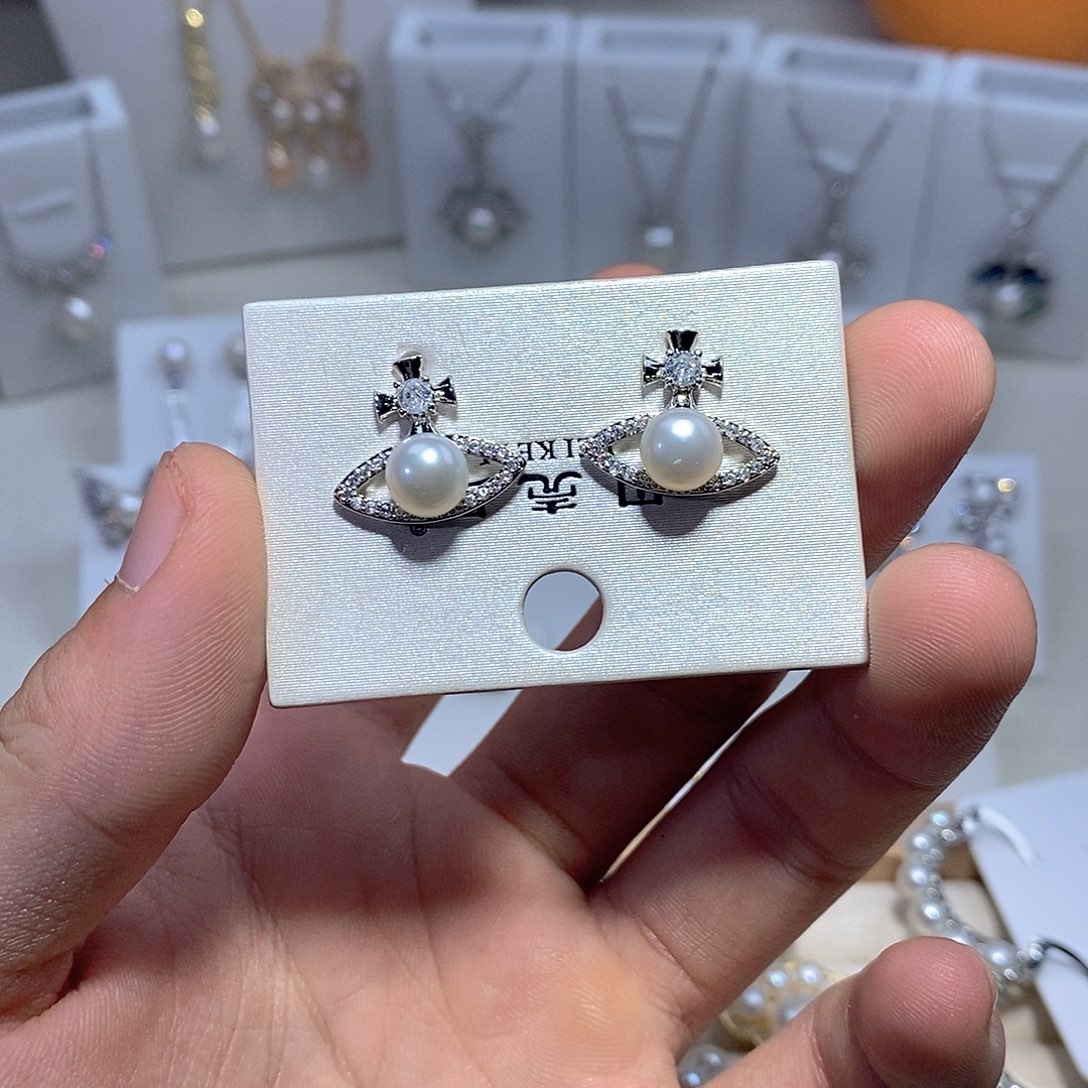 淡水珍珠耳饰银S925镶嵌