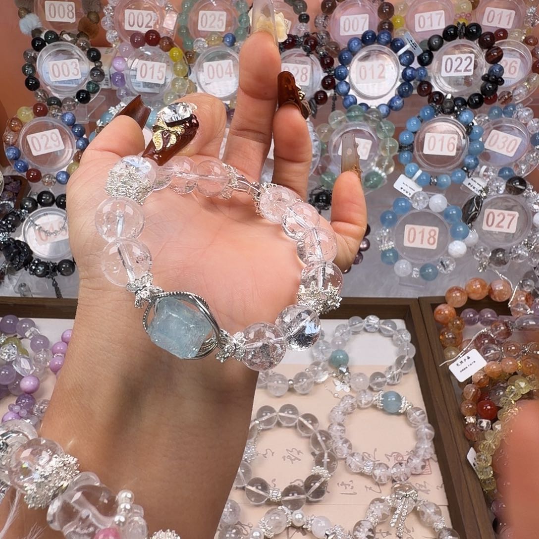 合金水晶手链白啊塞