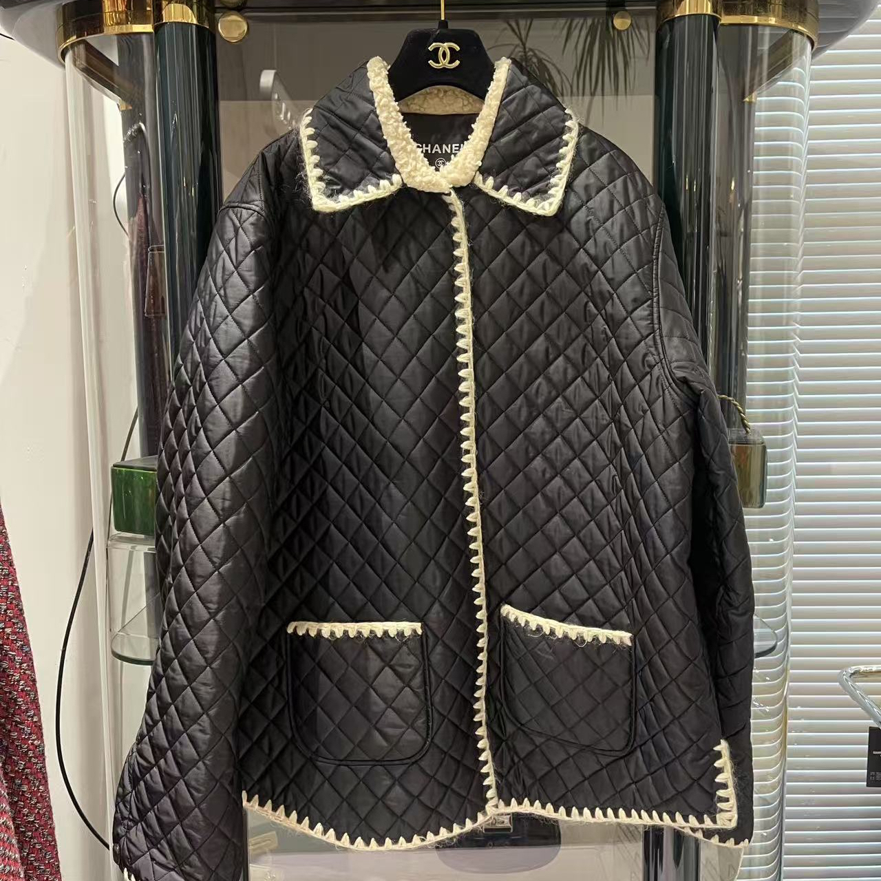 99新 Chanel/香奈儿 18coco Norge 菱格纹 两口袋外套50码