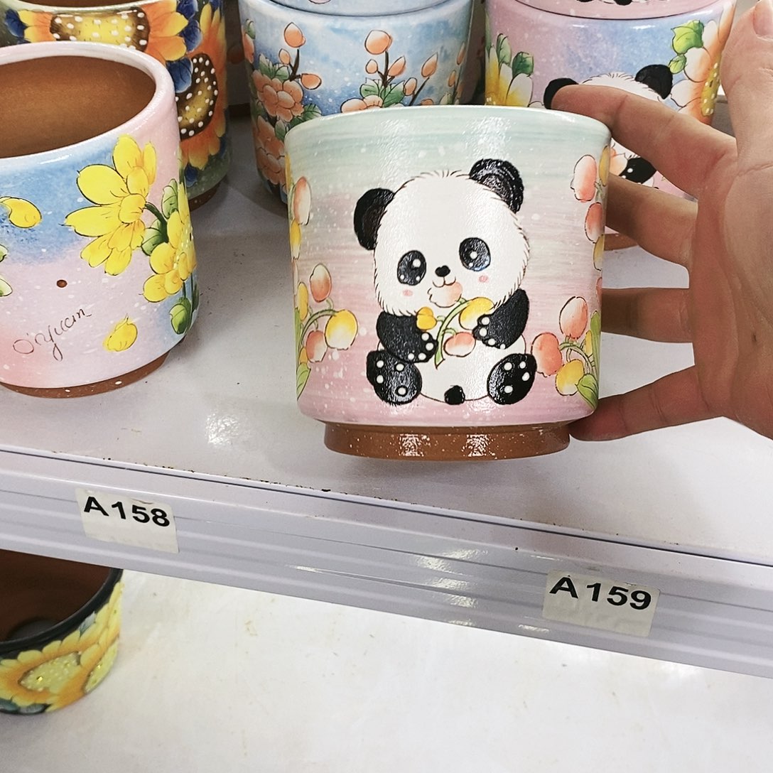 花盆红泥手绘满28包邮