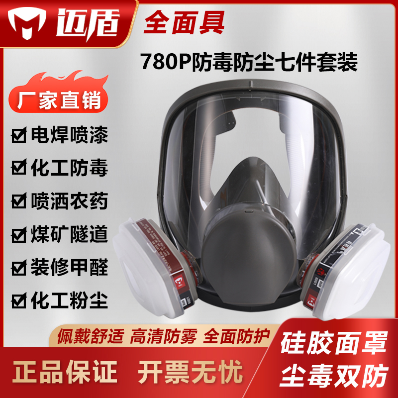 迈盾迈盾防毒防尘全面罩 喷漆电焊打磨农药化工实验专用 780p